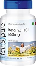 Fair & Pure® - Betaine HCl 650mg - Betaine Hydrochloride - Vegan - 120 Capsules