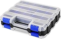 Vista 1 de Organizador de piezas pequeñas Caja de almacenamiento para herramientas, caja de herramientas con 34 compartimentos, caja organizadora de doble