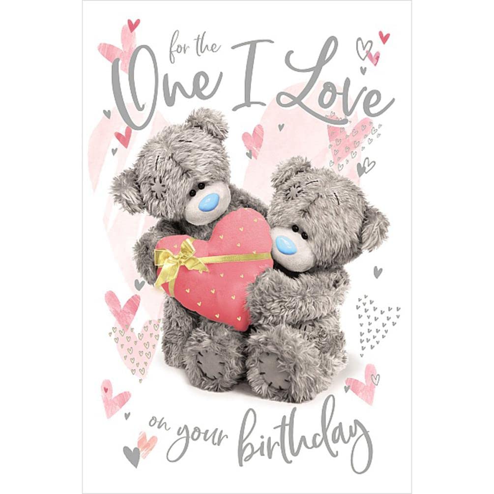 Me To You ONE I LOVE Birthday Bear 3D Holographic Hologram Birthday Card, multi, (ALM93062)