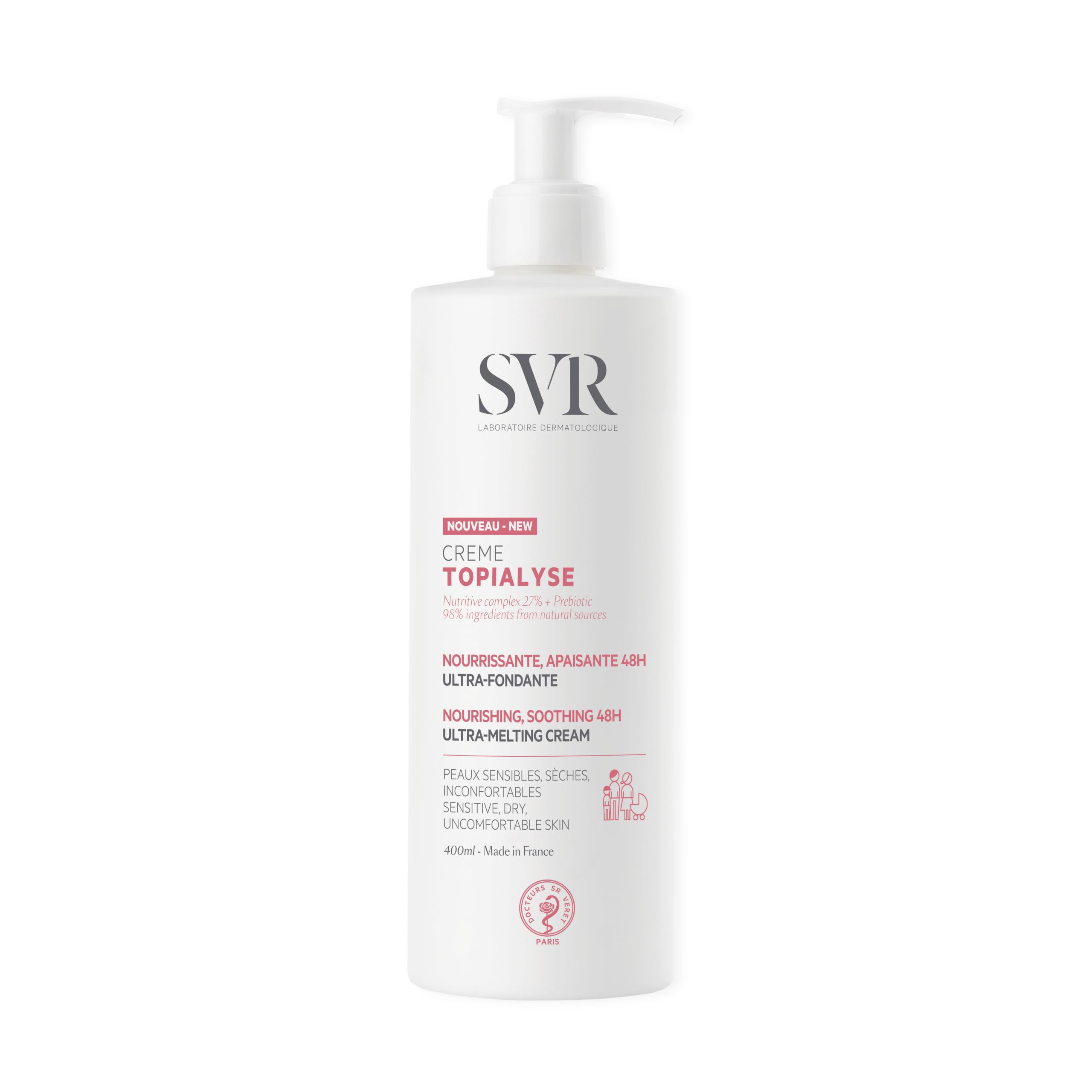SVR Topialyse Cream Body & Face Moisturizer, 13.5 fl oz