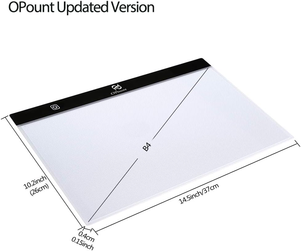 PP OPOUNT B4 LED Light Pad Set, 3 Level Adjustable Brightness Light Board Diamond Painting Light Box with Polyester Felt Handbag and Stand Holder for DIY Art Craft Diamond Painting Sketching
