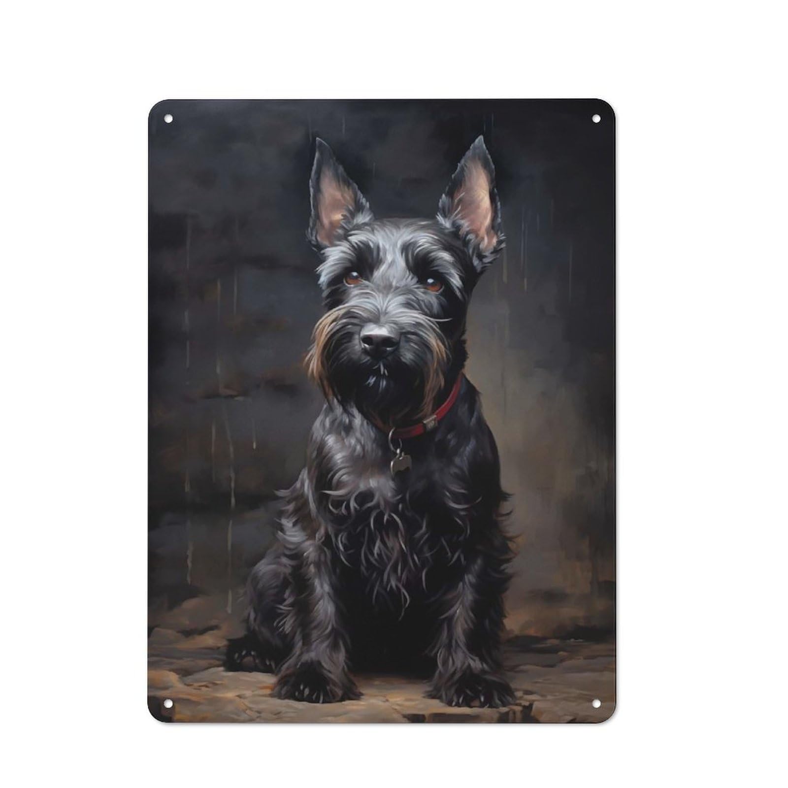 Junmoney Style-5 Retro Tin Sign 40X30cm Featuring Scottish Terrier For Workshop Wall, For Kitchen, Dining Room And Home Bar Wall Decor