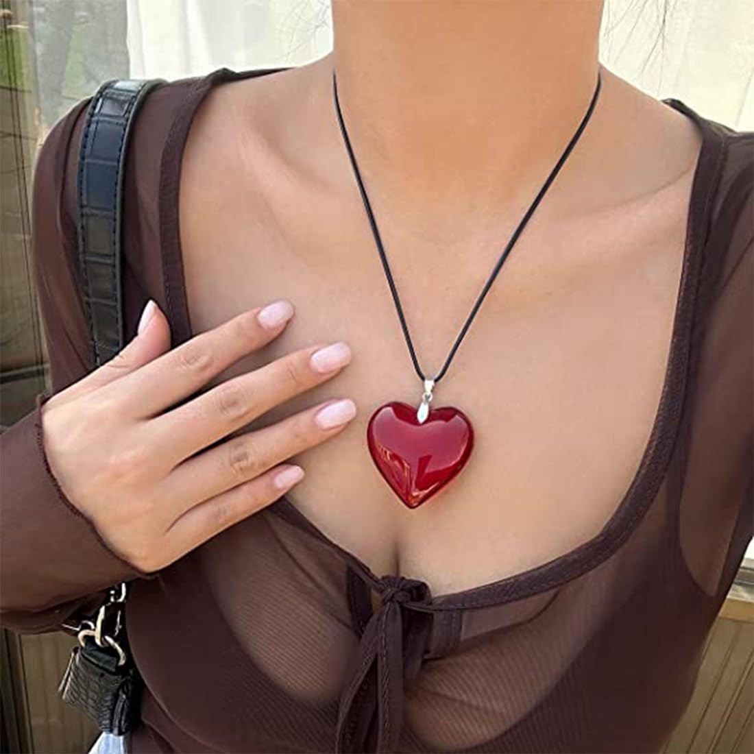 Collana con ciondolo cuore Baccarat girocollo tono oro gioielli usati