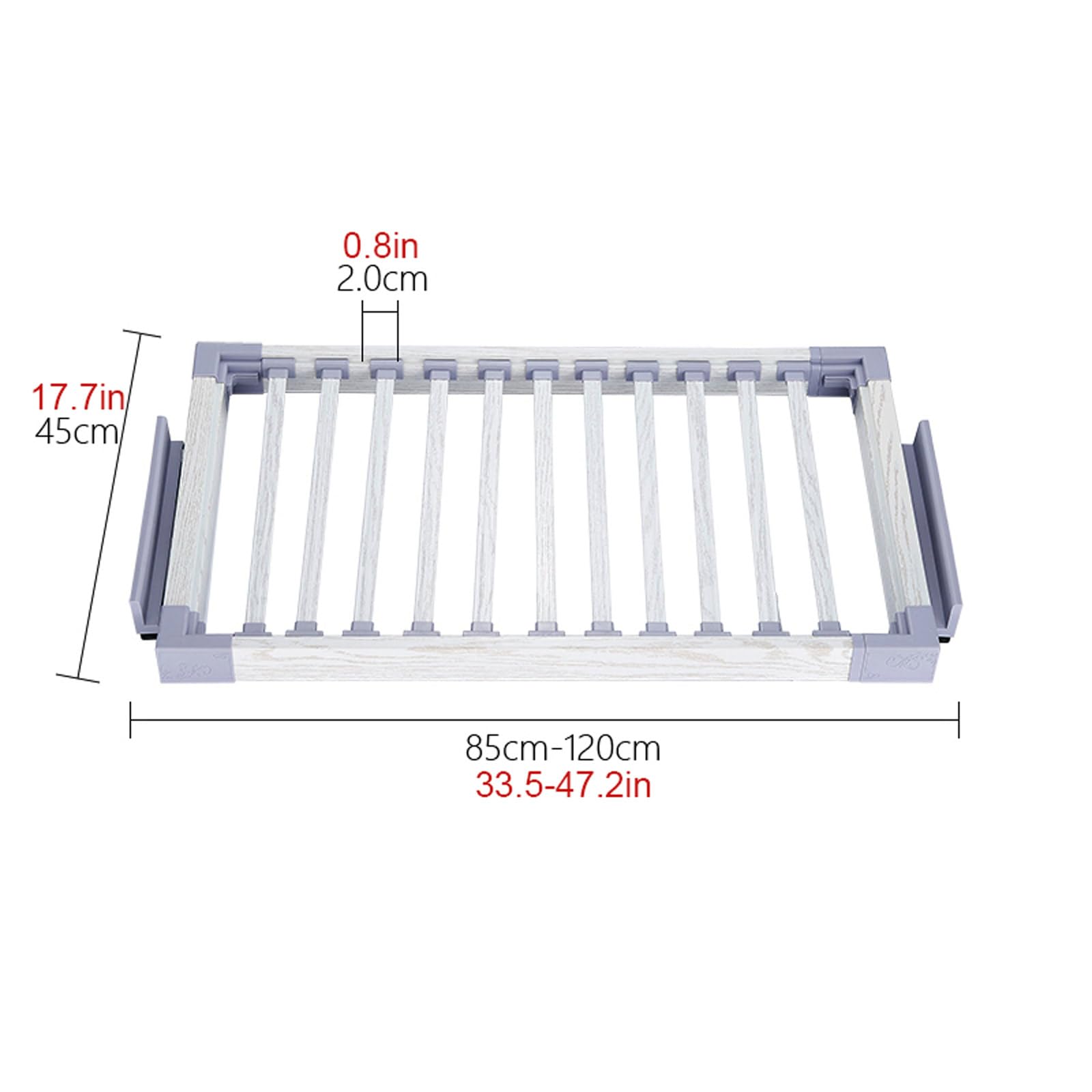 XBTGS Appendiabiti estensibile in metallo, salvaspazio, per armadio e lavatrice, design rimovibile per una facile conservazione, bianco, 85-120 cm