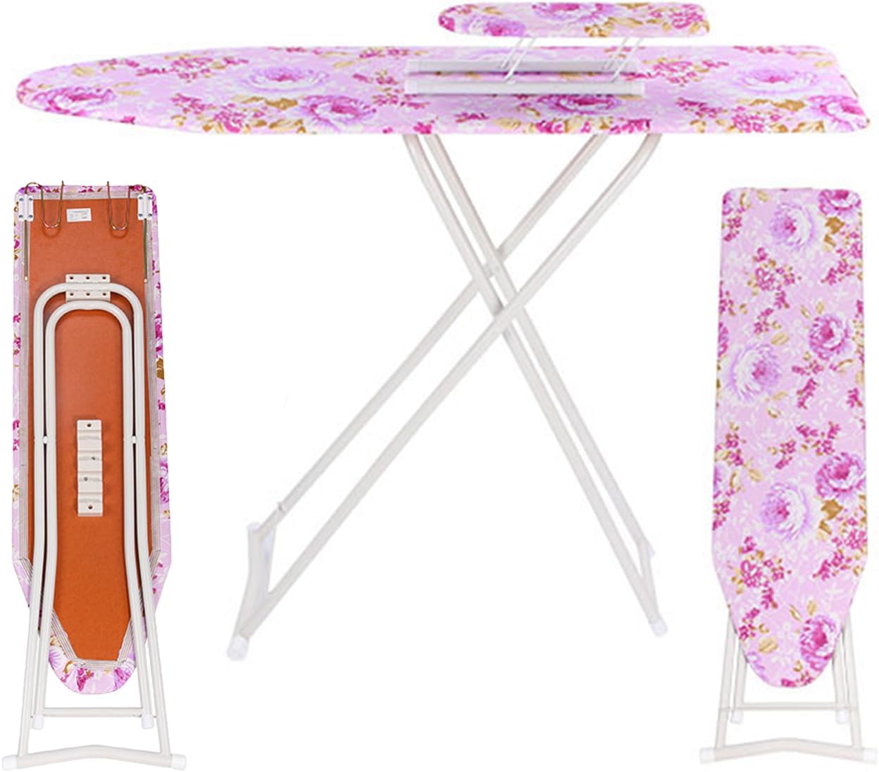 Wide Ironing Board with Folding Legs, Height Adjustable Smooth Edge Good Load-Bearing Non-Slip Wear Resistant Ironing Clothes Suitable for Home, Household, Office, Bathroom, Dorm, etc