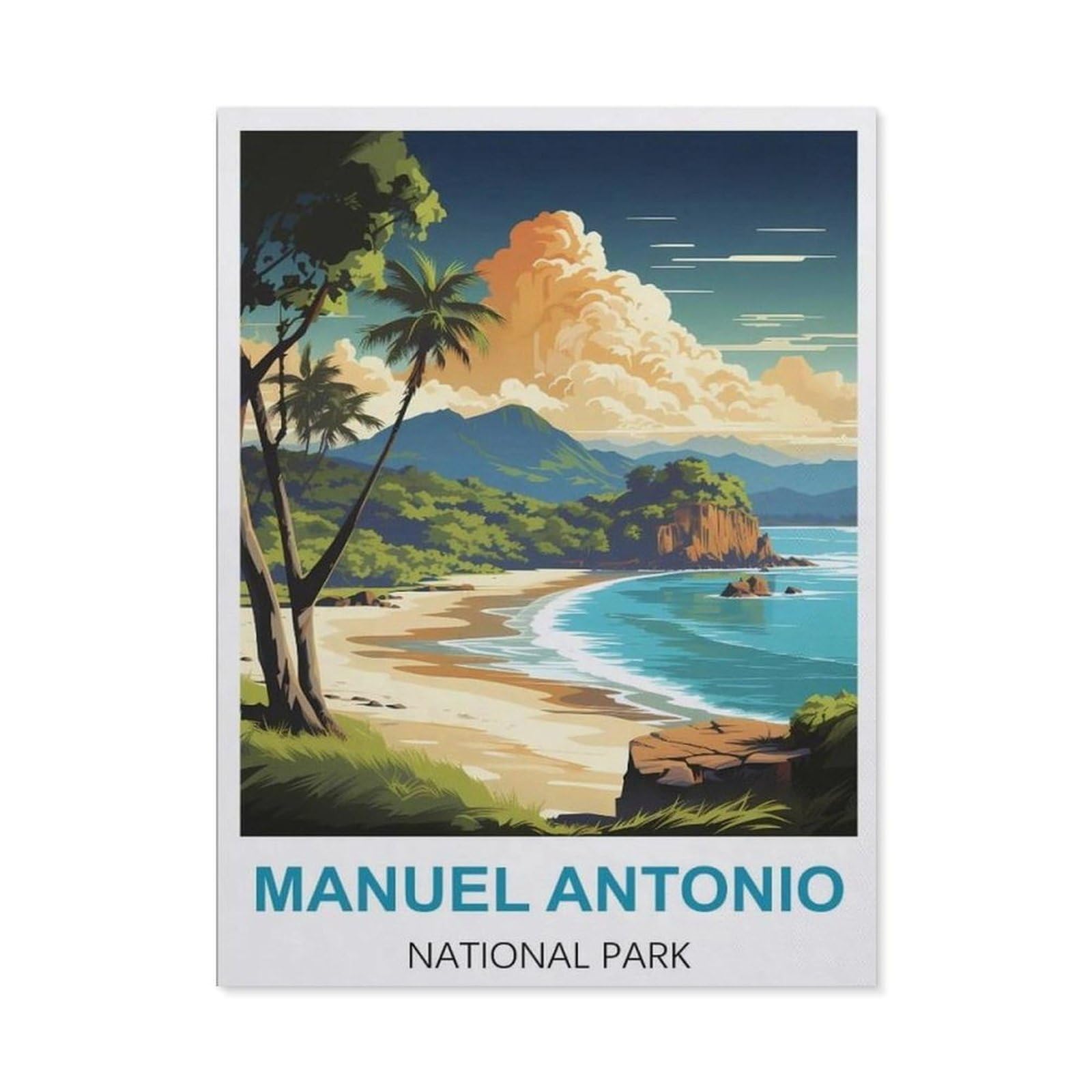 BEAYODKP 5D DIY Full Round Drill Diamond Painting，Manuel Antonio National Park,Embroidery Full Round Diamond Cross Stitch Rhinestone Mosaic Decor Gift（50 x 60 cm/19.68 x 23.62 inches）-CB43