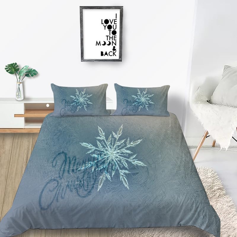 Housse de couette 140x200 cm flocons de neige pour créer une ambiance chalet d'hiver chaleureuse