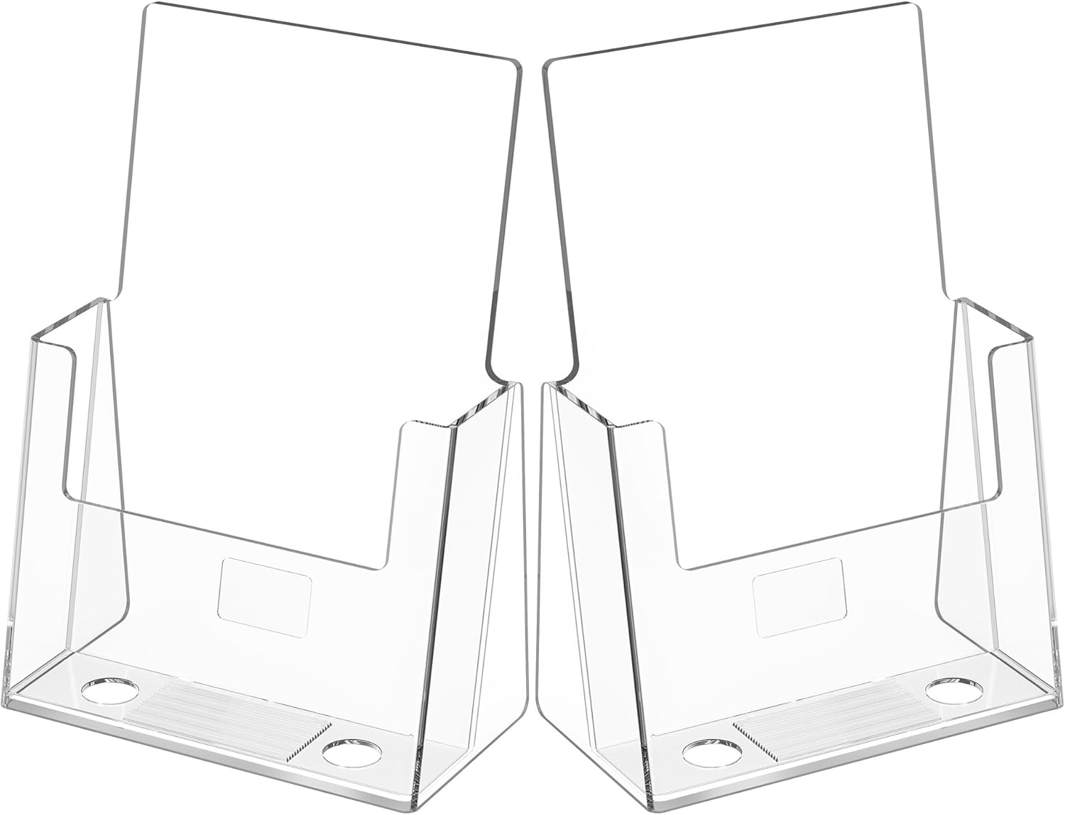 MaxGear Acrylic Brochure Holder 6 x 9 Inches, Clear Plastic Countertop Literature Holders, Bi-fold Flyer Display Stand for Pamphlets, Booklets, Magazines, Menus, Multi Purpose Organizer, 2 Pack 6''x8'' 2 Pack