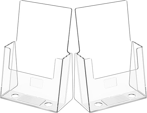Miniatura 9 de MaxGear Soporte acrílico para folletos de 6 x 9 pulgadas, soporte transparente para literatura de acrílico para encimera, soporte de exhibición de