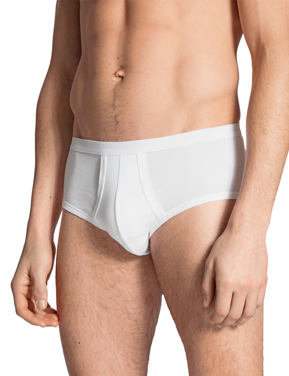 Calida Midislip Twisted Cotton Top for Men, White (White 001), L