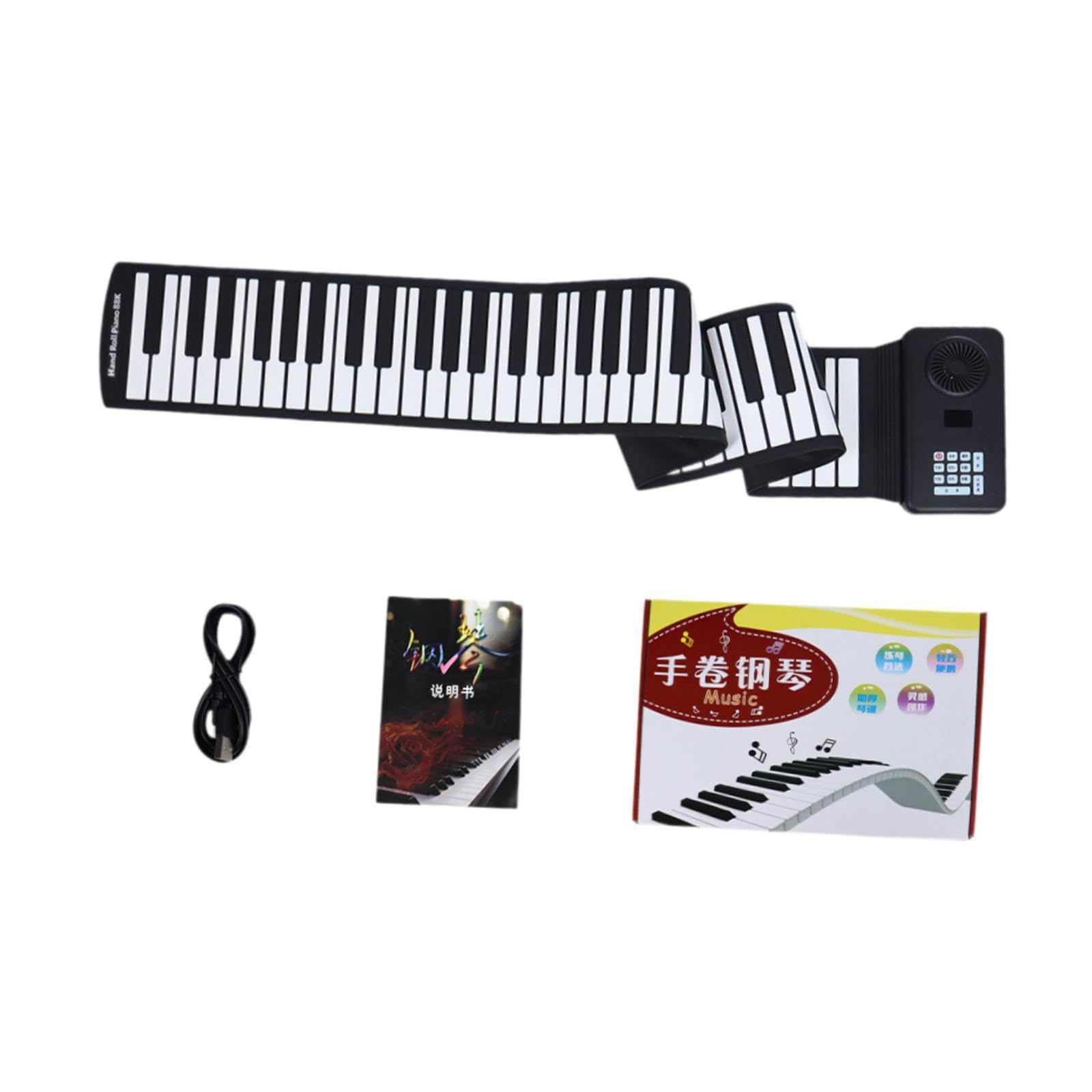 Tastiera per pianoforte a 88 tasti, arrotolabile, facile da trasportare, strumento elettrico digitale, mini tastiera per principianti, lezioni di musica, per pianoforte a mano, arrotolabile,