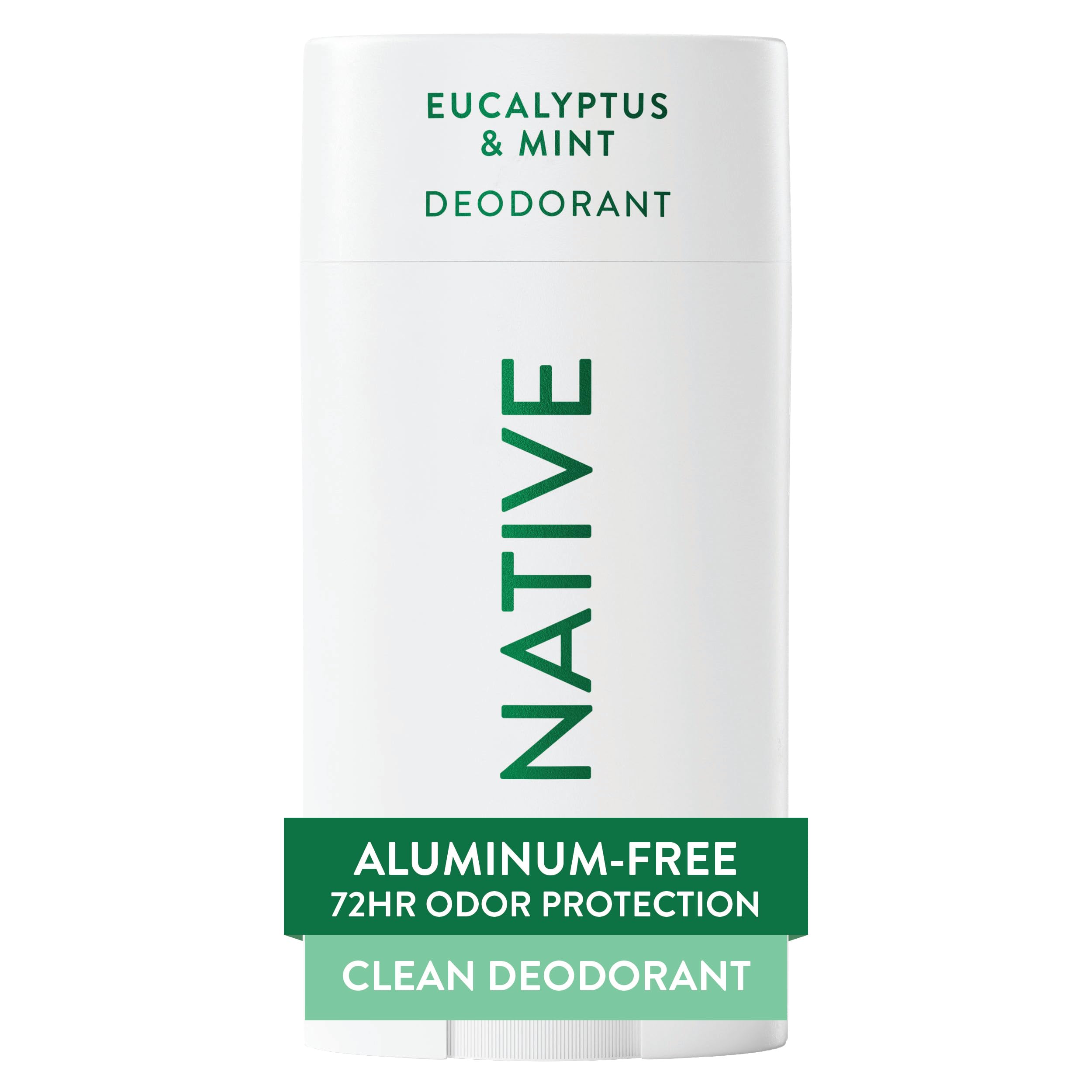 Native Aluminum Free Deodorant, Eucalyptus & Mint, 72 Hour Odor Control, for Women & Men, Contains Naturally Derived Ingredients, 2.65 oz