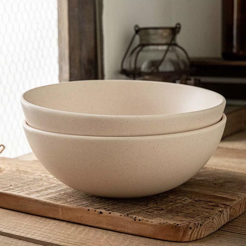 Insalatiera grande in ceramica ispessita da 22,9 cm, ciotola aperta di grandi dimensioni, con una capacità di 2000 ml