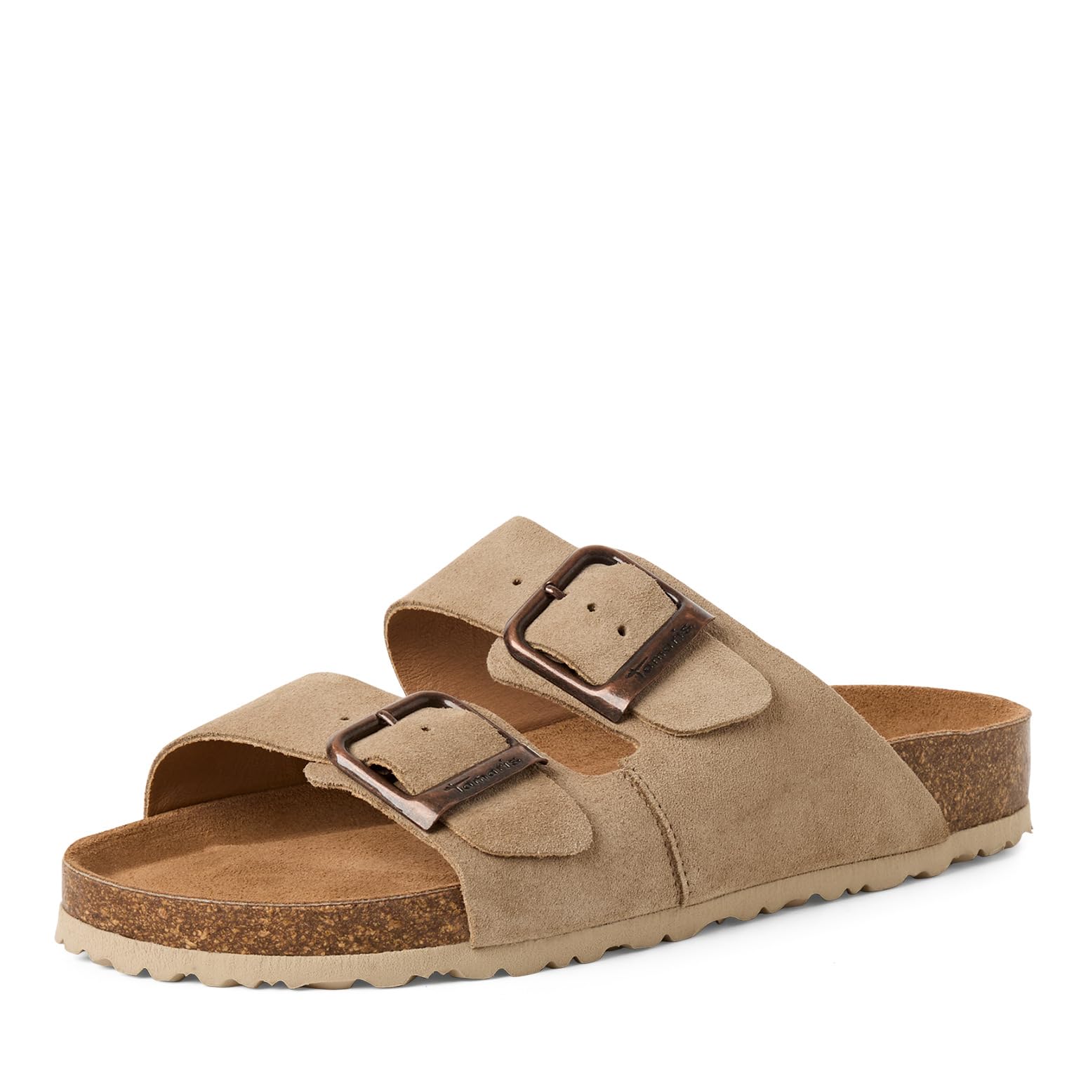 Tamaris Women's footbed mule leather flat beige 3.5 UK