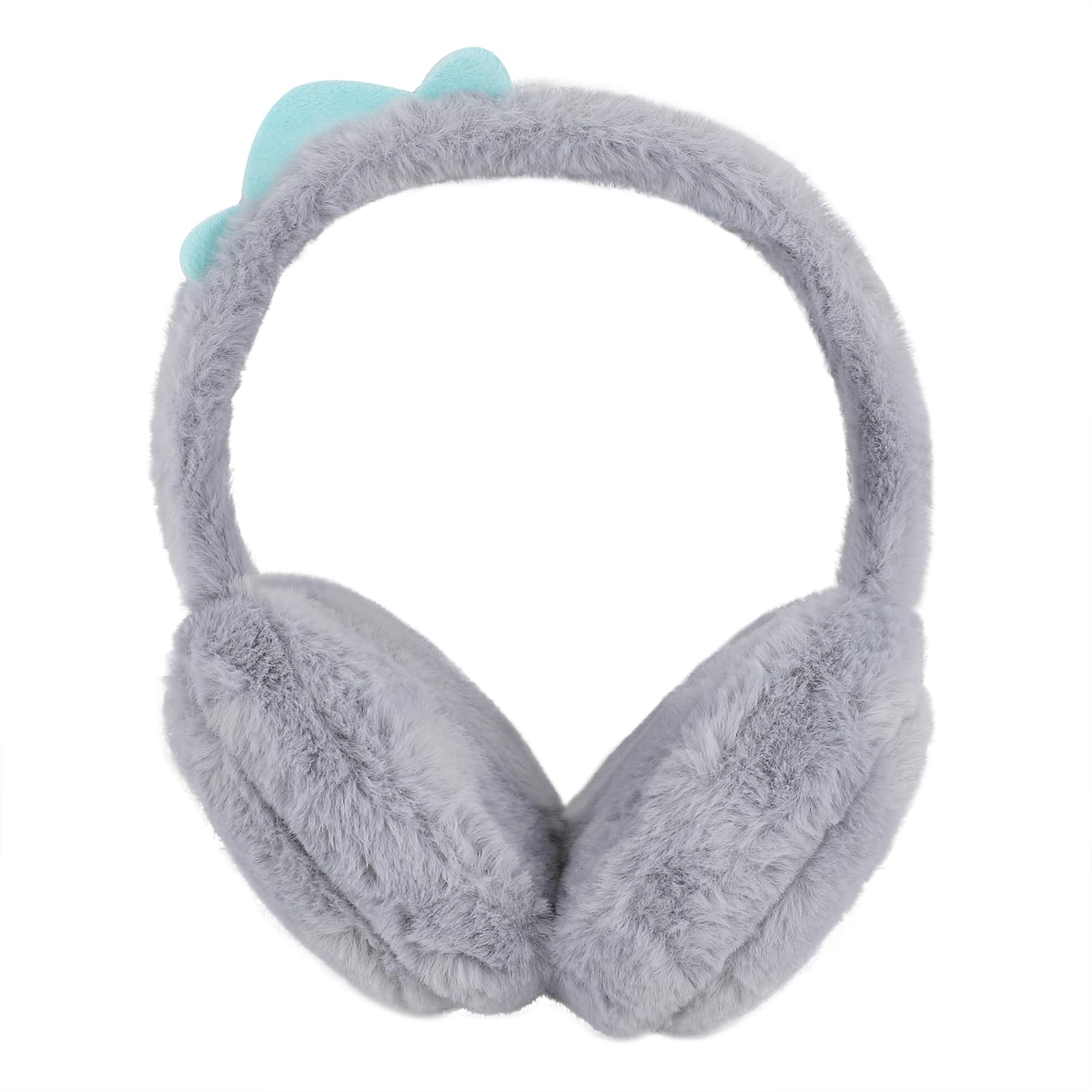 YJZQ Orejeras cálidas para niños, adorables orejeras de felpa de invierno, orejeras suaves, plegables, diseño de dinosaurio, orejeras para niños y niñas, para niños de 3 a 12 años