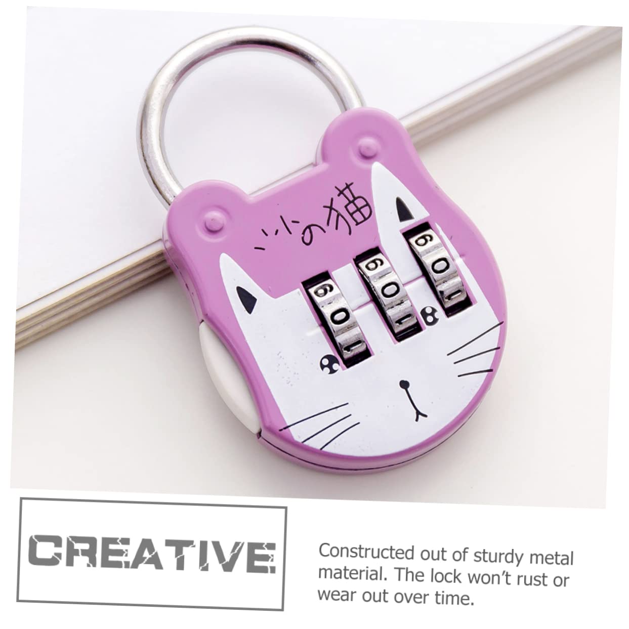 Mikikit 4pcs Number Locks Locker Locks with Code Cat Lock Luggage Locks Home Accessory Ice Mini Combination Lock Multi-Function Locker Lock Small Padlock Stainless Steel Household Student