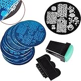 Nail Art Image Stamping Polish Steel Template Kit Polish Print Plate Stamper Set of 10