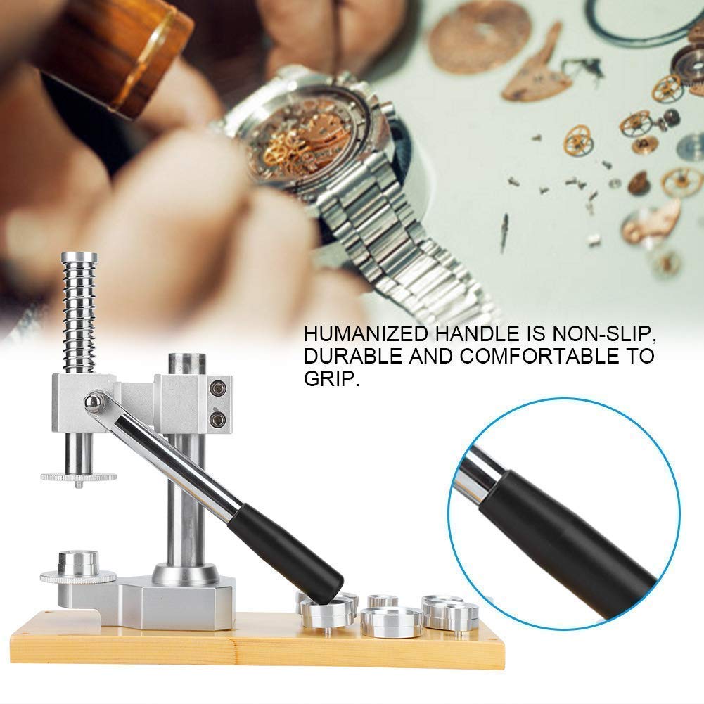 Juego de prensa de reloj, prensa de reloj profesional, cierre de relojero, batería de reloj, reemplazo de cubierta trasera, herramienta de reparación de prensatelas, juegos de herramientas manuales