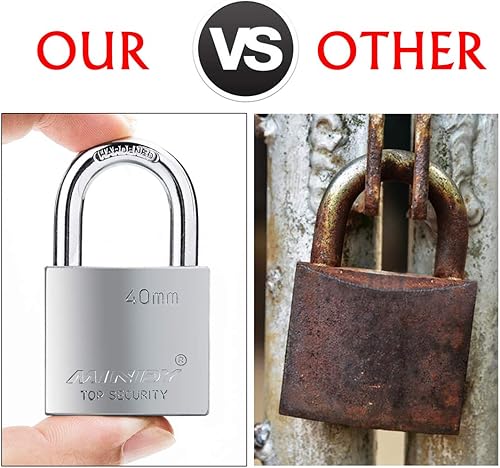 Miniatura 7 de 1.575 in Heavy Duty Lock Warehouse Candado con llave impermeable Candado de alta seguridad con 4 llaves