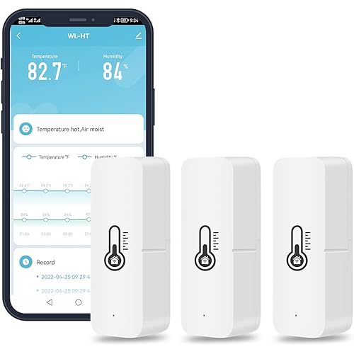WiFi Temperature Sensor 3 Pack,Indoor Thermometer for Home,Compatible with Alexa,App Notification Alert,Temperature Humidity Remote Monitor¡­