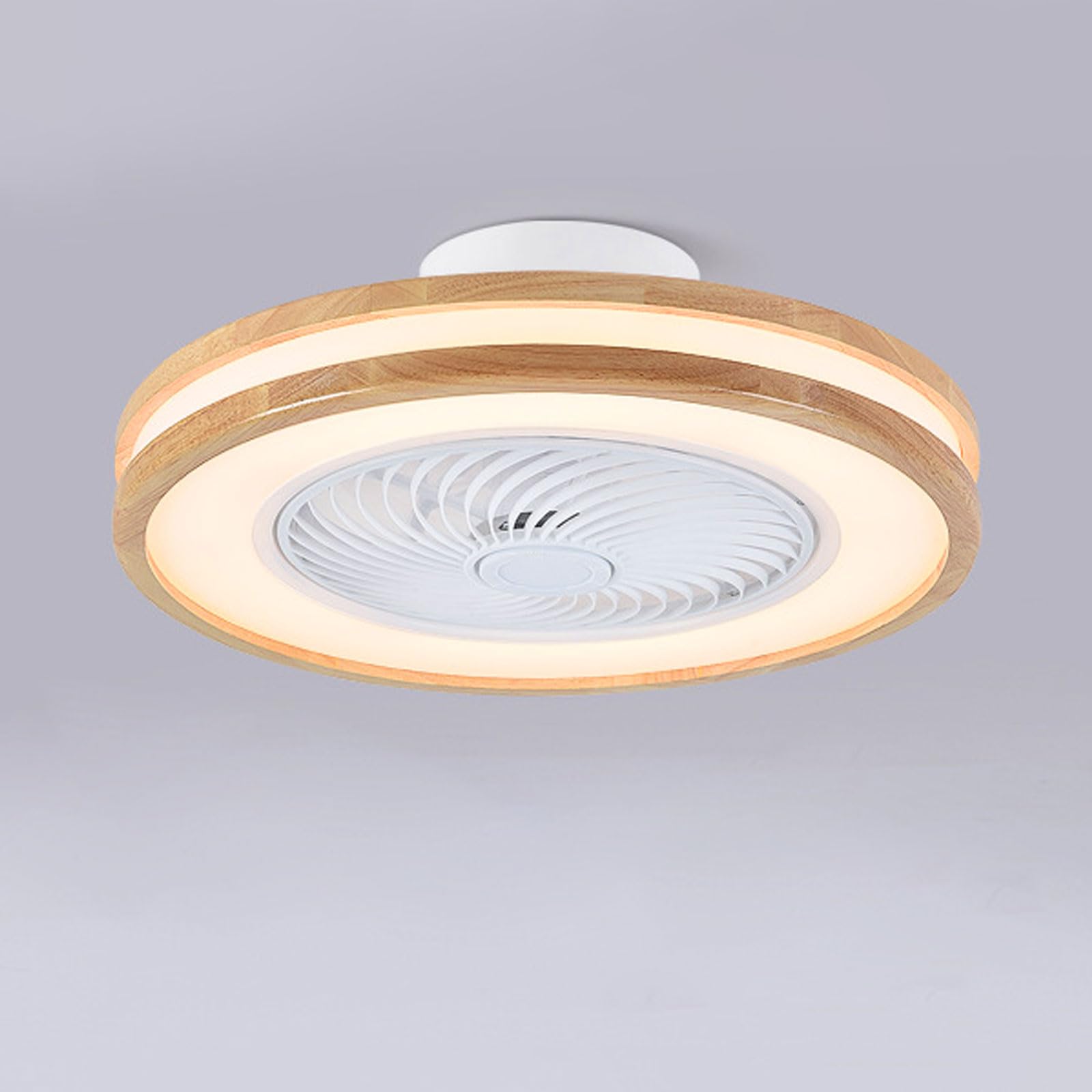 HXYSXHJUO Wood Small Ceiling Fans With Lights Remote Dimmable LED Light Fan Low Profile Flush Mount For Bedroom Kids Room Lounge