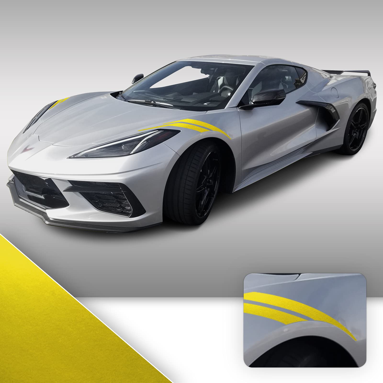 Chevy Corvette Fender Hash Mark Vinyl Decals – For C4, C5, C6, C7, C8 Models, Easy Apply