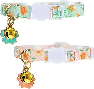 Pack of 2 Cat Collar with Safety Clasp, Reflective Cat Collars, Tear-Off Cat Collar, Adjustable Cat Collar, Cute Kitten Collar, Ideal for Cats product image