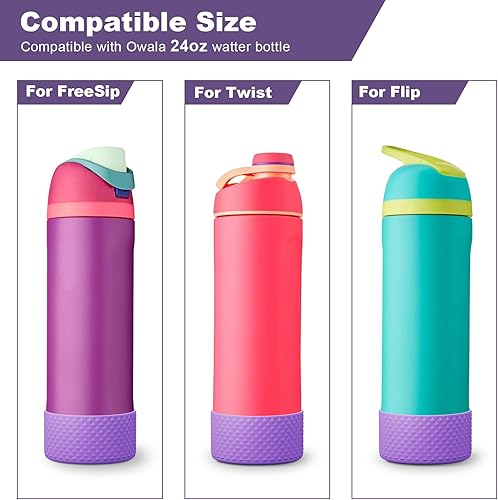 Miniatura 2 de 2 piezas de funda de silicona con diamante para botella de agua Owala, funda protectora antideslizante para Owala Twist, FreeSip y Flip de acero
