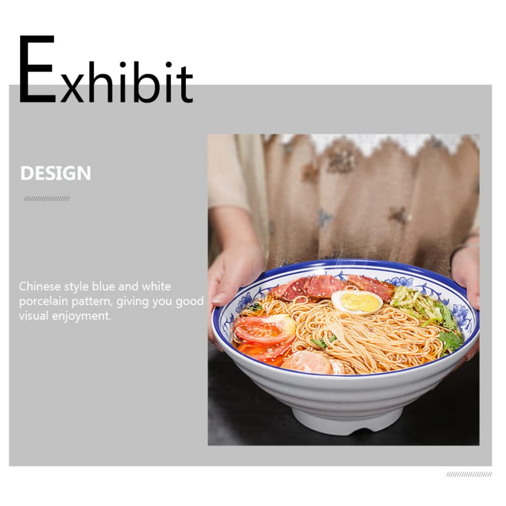 Cuenco de Ramen Cuenco de Sopa de Fideos de Porcelana Azul y Blanca para Fideos asiáticos Udon Soba Pho