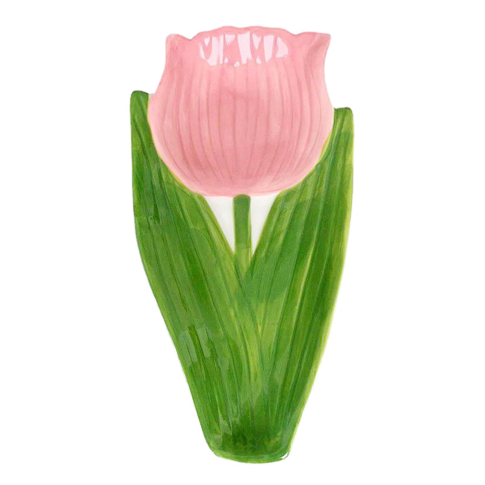 Qianly Trinket Dish Appetizer Plate Tulips Shape BBQ Food Container Dinner Plate Fruit Tray for Living Room Dining Room Restaurant