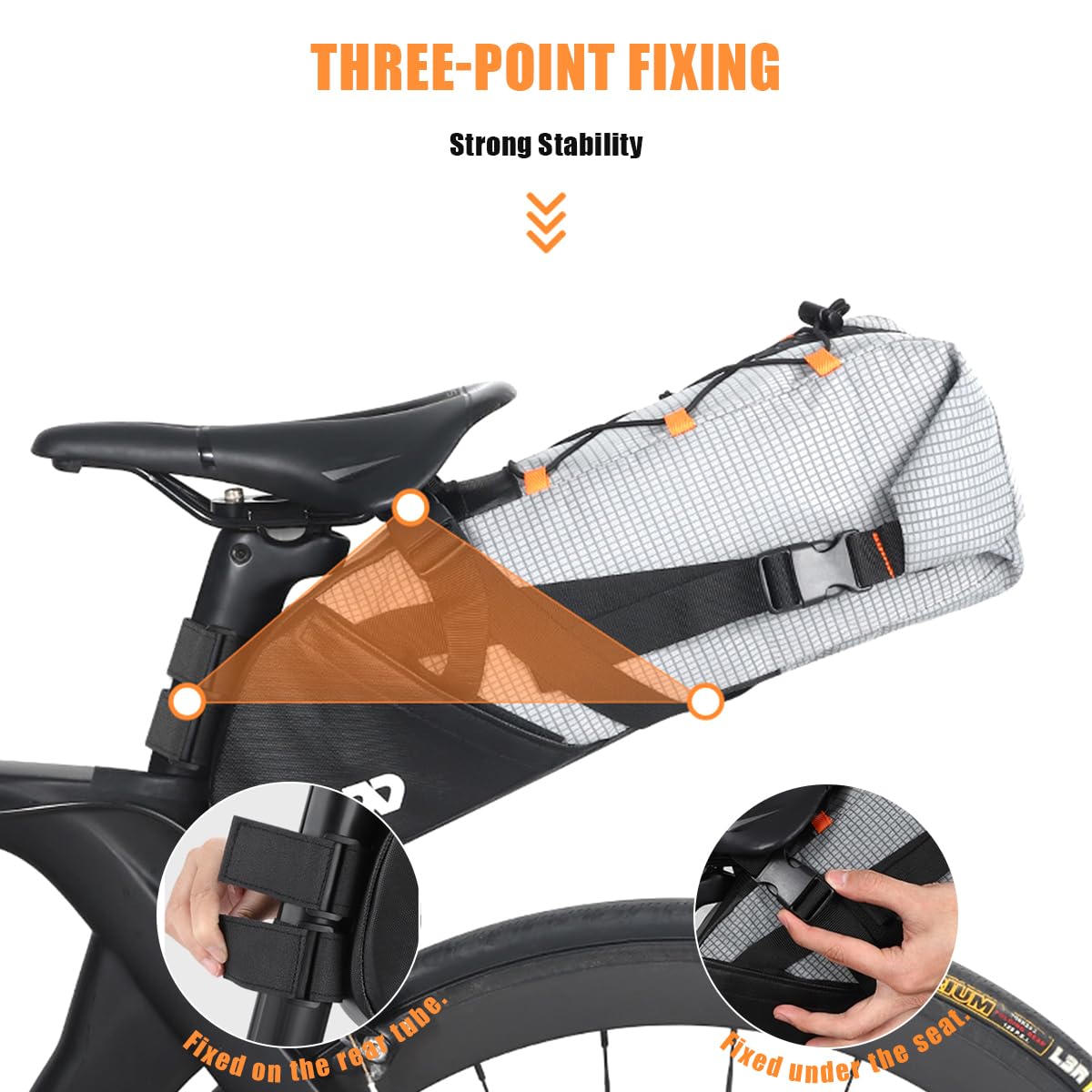 Bolsa Bicicleta, Sillin Bolsa Expandible, 10L Gran Capacidad, Diseño Impermeable para MTB