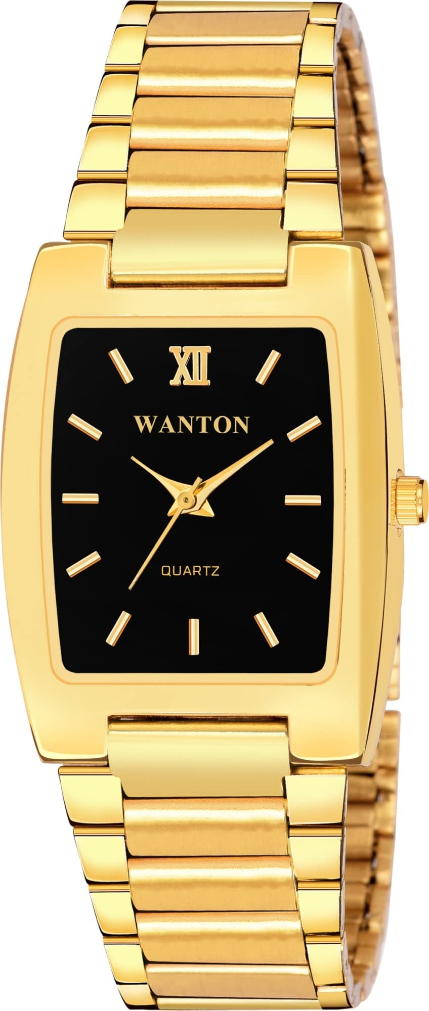 WANTON Mens Stylist Golden with Black Square dial Analog Design Wrist Watch-(PO1).(P_C_B_9080) (Golden2) (B0C1ZWMB7L) Amazon Price History, Amazon Price Tracker