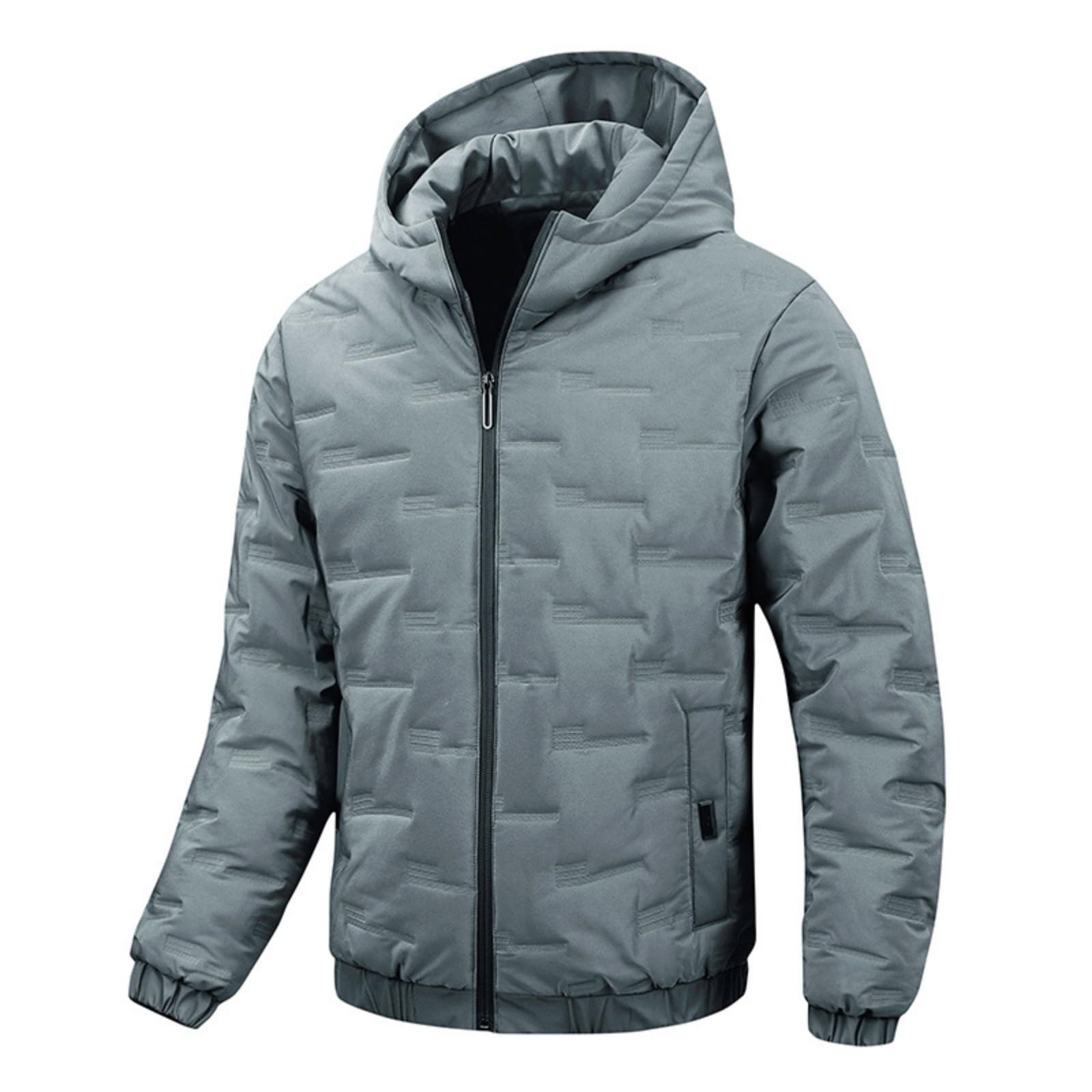 Mens Down Puffer Jacket With Hood Lightweight Warm Insulated Thermal Puffy Winter Coat Ski Travel M-4XL