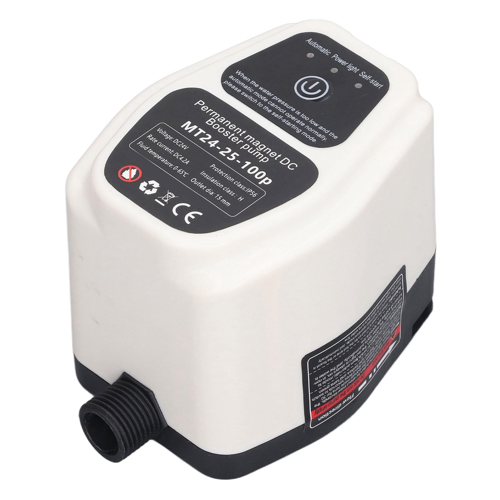 Mini 24V Pompe de Booster de Pression CC, 100W 25L, Pompe de Boost de Pression Automatique de Détection Intelligente Automatique Complète, pour L'alimentation en Eau du Ménage