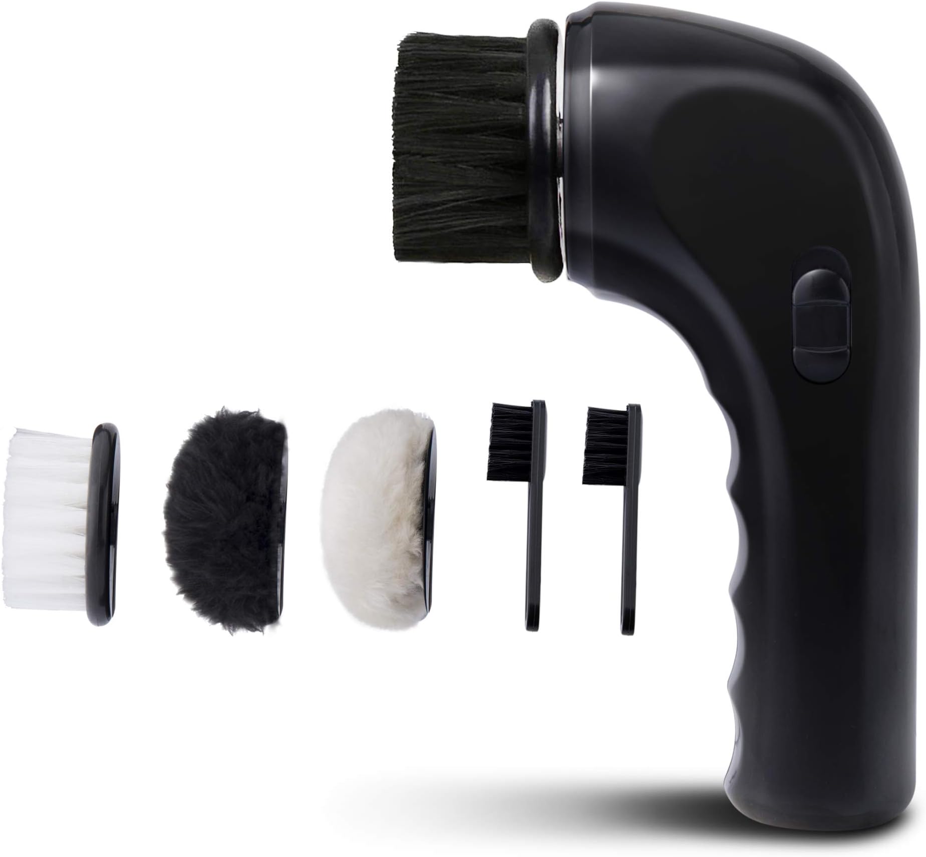 Electric Shoe Cleaner Brush, Electric Shoe Polisher Brush Shoe Shiner Dust Cleaner Portable USB Leather Cleaner Care Kit for Leather Shoes Sneaker, Dull Black