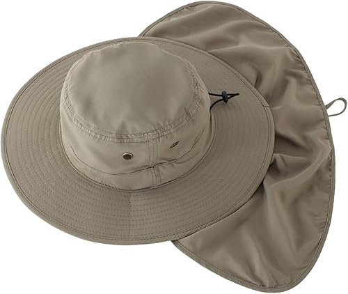 Miniatura 36 de Home Prefer Sombrero para sol para el aire libre con protección UV, secado rápido, unisex con solapa para proteger el cuello Gris cenizo