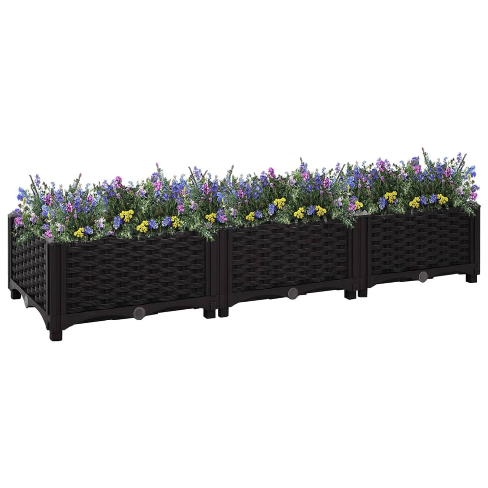 Bancal alto 120 x 40 x 23 cm para jardín, bancal alto, balcón, plantación, juego de bancal alto, jardín, polipropileno