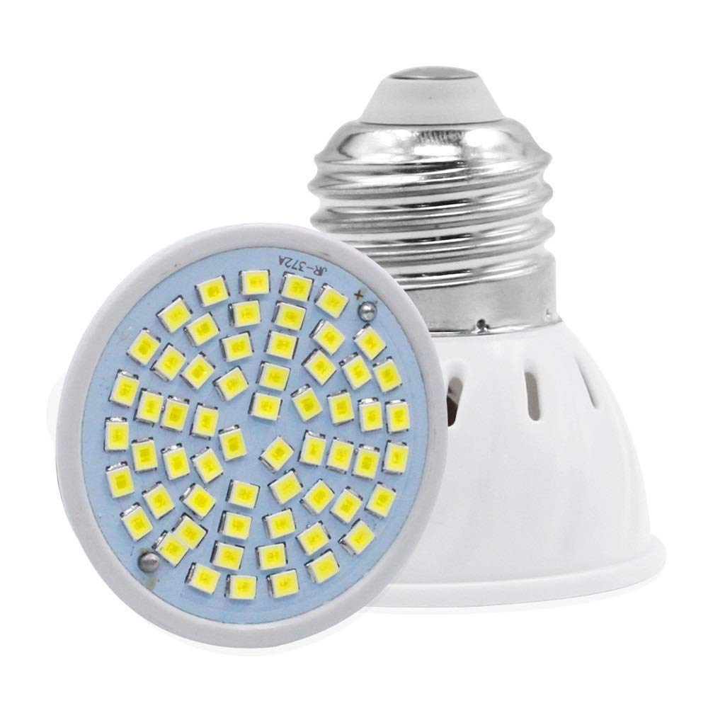 1fortunate Confezione da 50, Faretto LED E27/E14/MR16/GU10 AC220V 48LED 60LED 80LED SMD2835 Lampadine Faretto LED(Cold white,GU10 48LEDs)