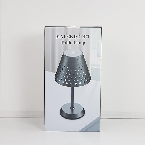 Miniatura 11 de Lámpara de mesa recargable, lámpara de escritorio con atenuación táctil, lámpara inalámbrica de aluminio, para sala de estar, exterior, mesa de