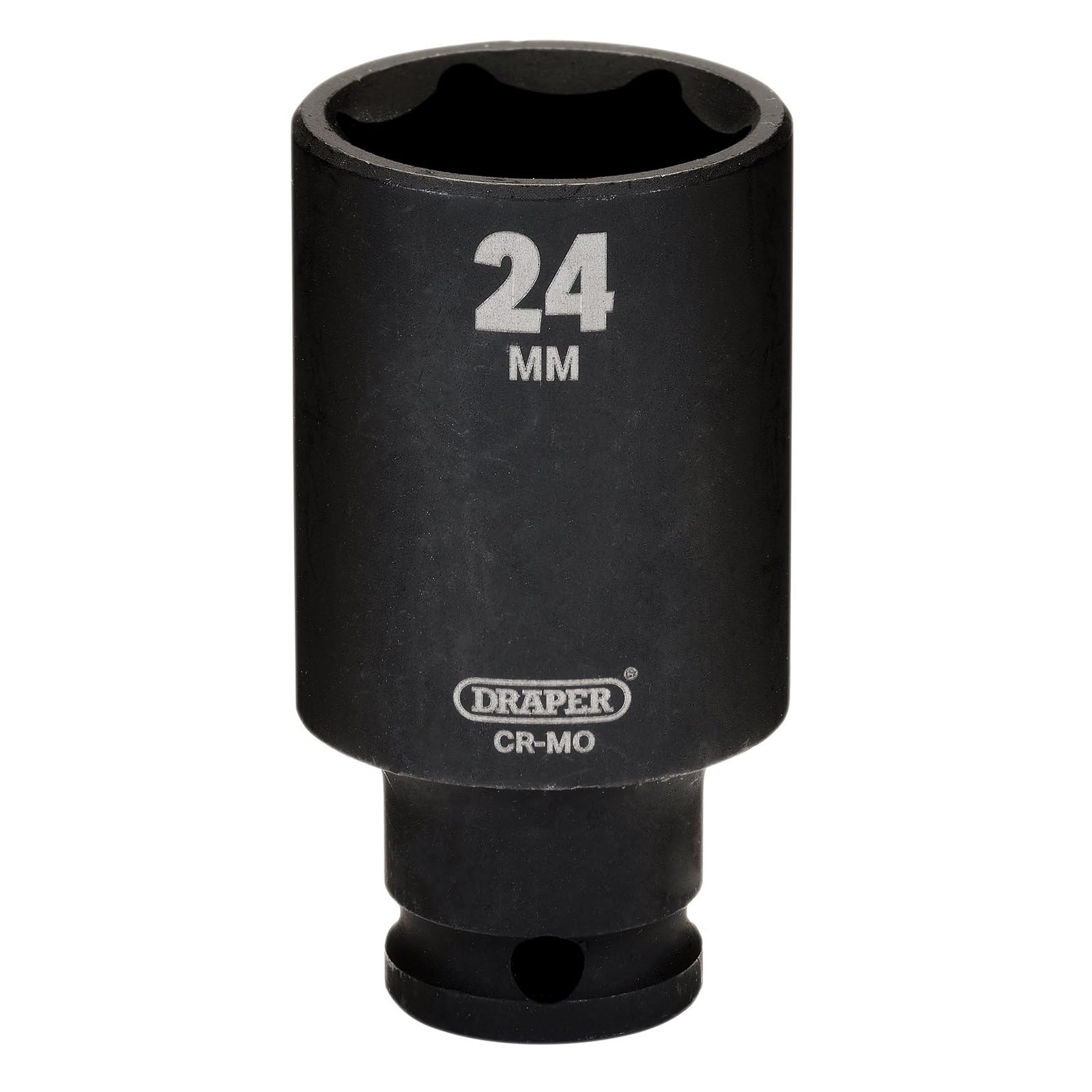 Draper HI-TORQ Metric Deep Impact Socket, 3/8" Sq. Dr., 24mm - 20182-6-Point CR-MO Steel, Black - Image 2