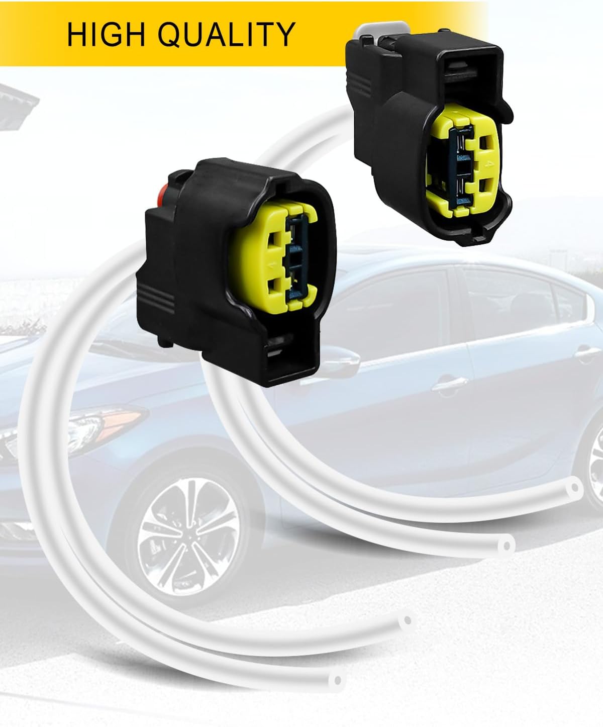 1 Pcs Electrical Ignition Coil Connector Plug Harness with Terminals Fit for Hyundai Accent Elantra Sonata Tucson Veloster Kia Forte Koup Optima Rio Soul 1.6L 1.8L 2.0L 2011-2020 Replace PT2910 S2928