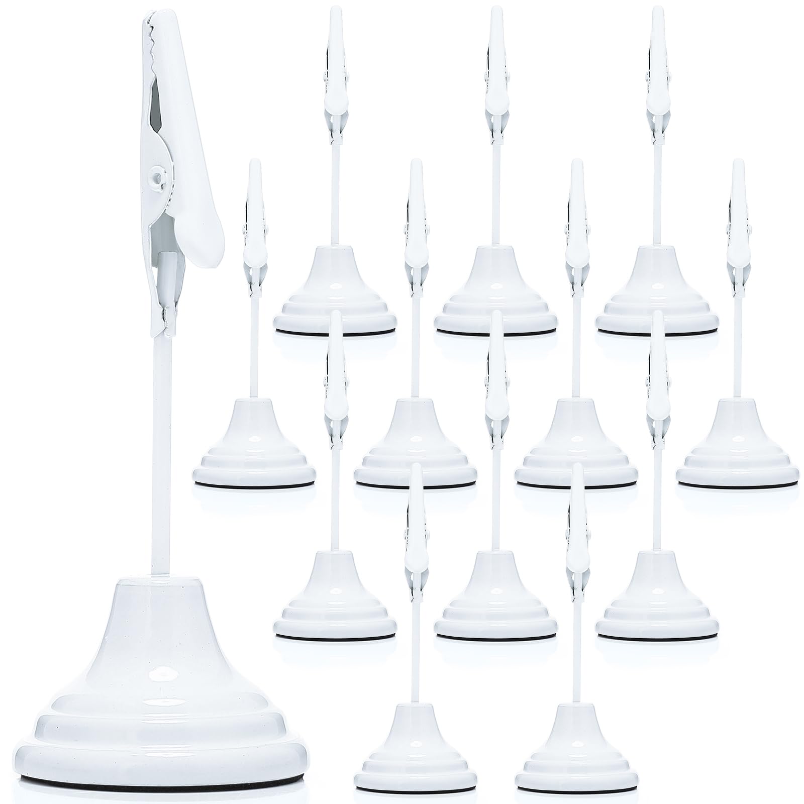Skyygemm 12 Pcs Table Number Holders Metal Alligator Clip, White, 3 Inch