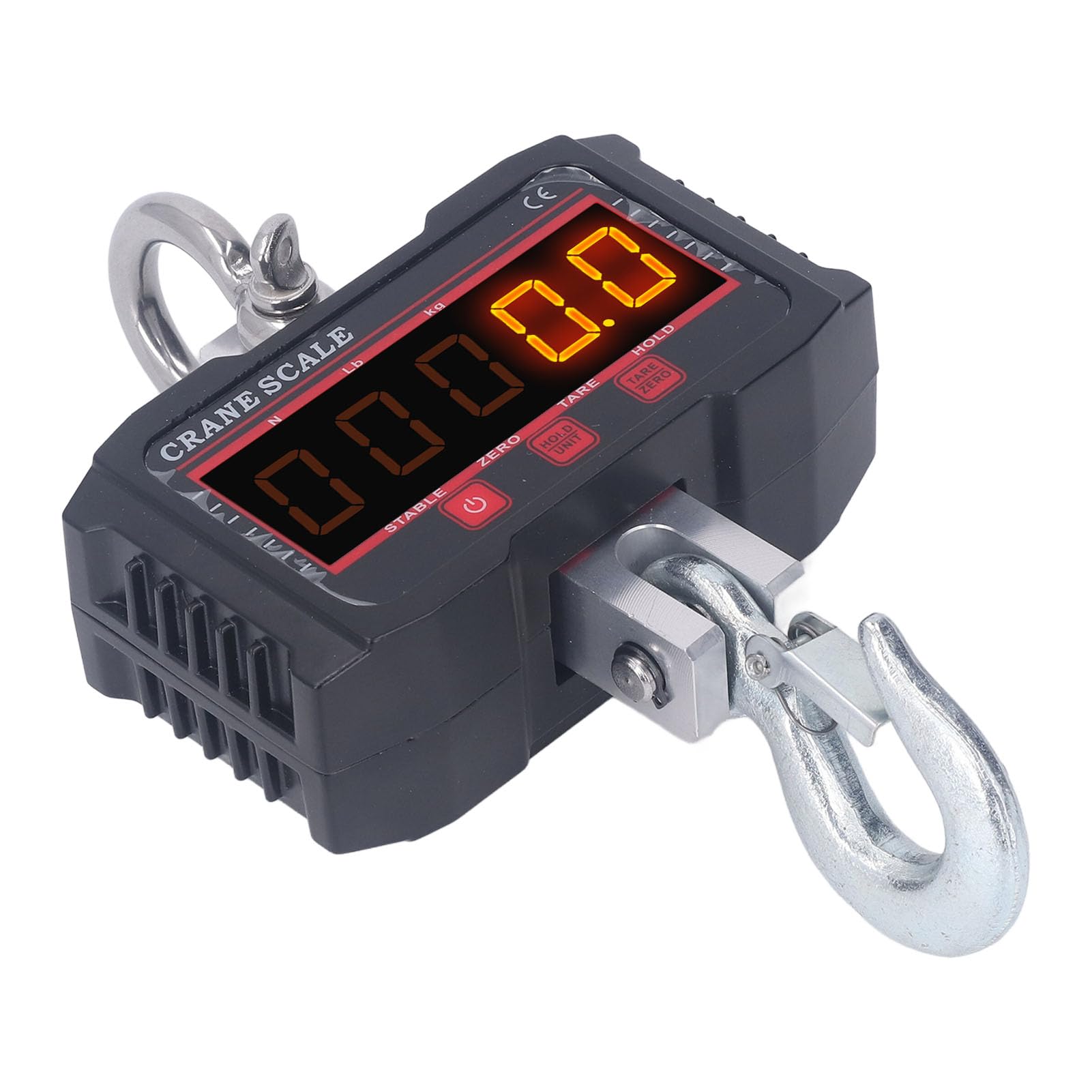 Bilancia Sospesa Digitale, Gru E Ic Display a LED Portatile Industriale Ad Alta Precisione Portatile per Pesatura Nera all'aperto con Aziende Agricole 1000 Kg 2000 Libbre (500