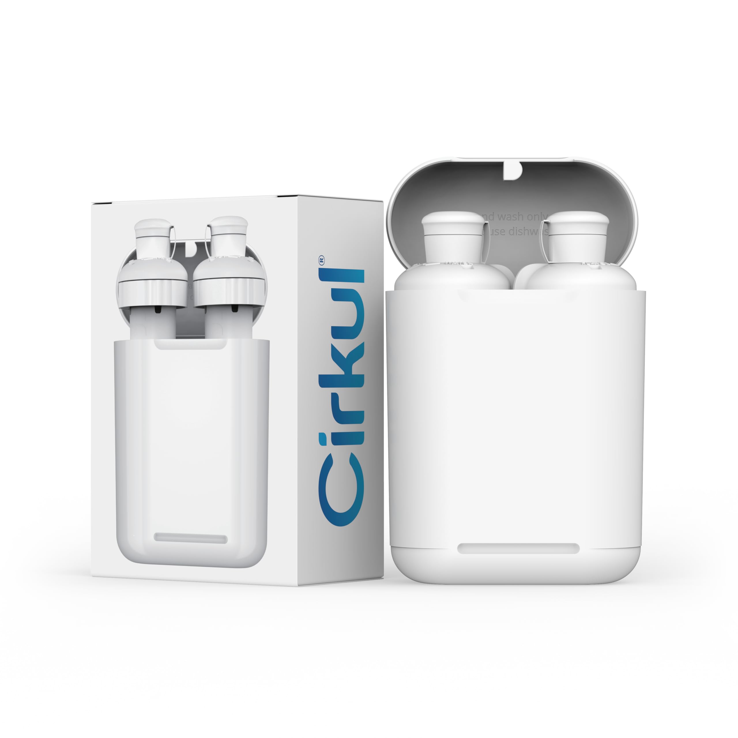 CirkulSip Safe, BPA-Free Storage Case with Dual Magnetic Locking Clasps, Securely Holds Two Sip® Flavor Cartridges at Home or On the Go, Easy-Clean, Food-Grade Design