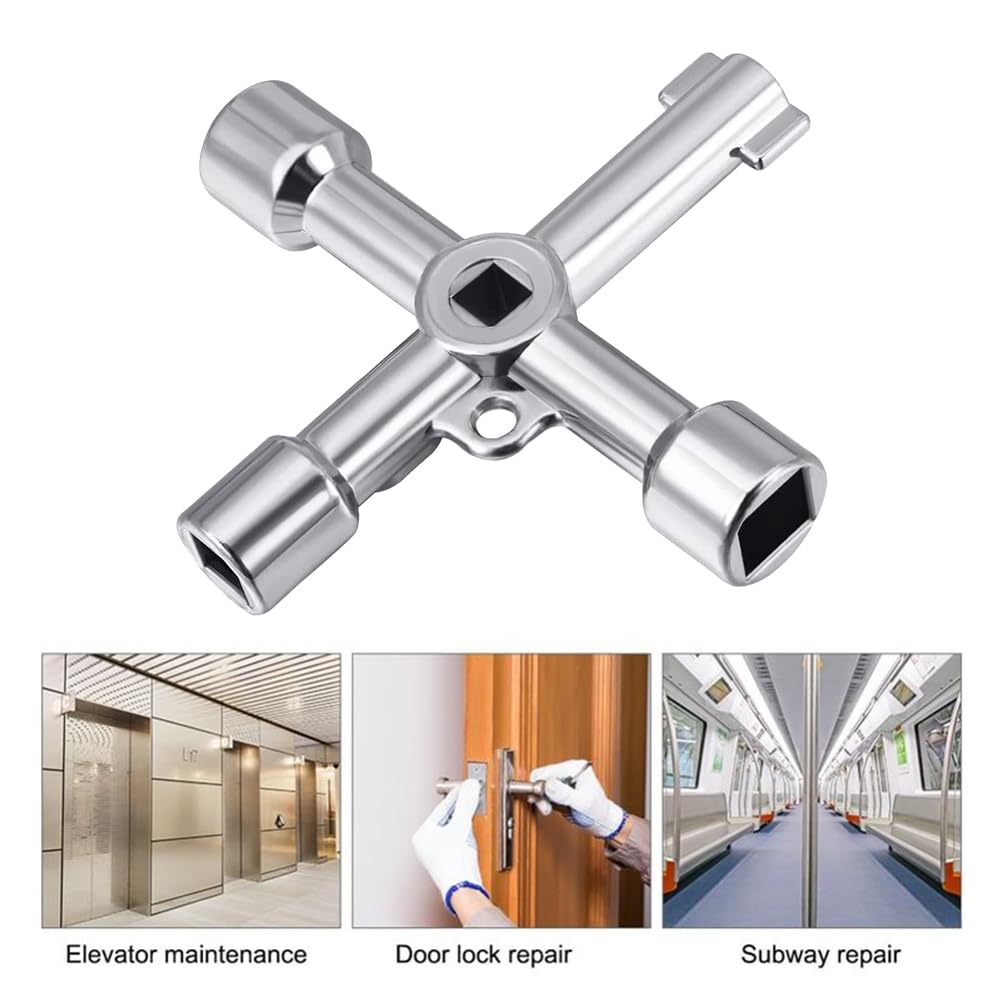 6 Llaves Eléctricas De Gabinete, Llave De 4 Vías, Llave De Gabinete Llave De 4 Vias Llave De Panelcuadradotriangulo Llave Cruzada Para Grifo Medidor De Gas Valvula Espigas