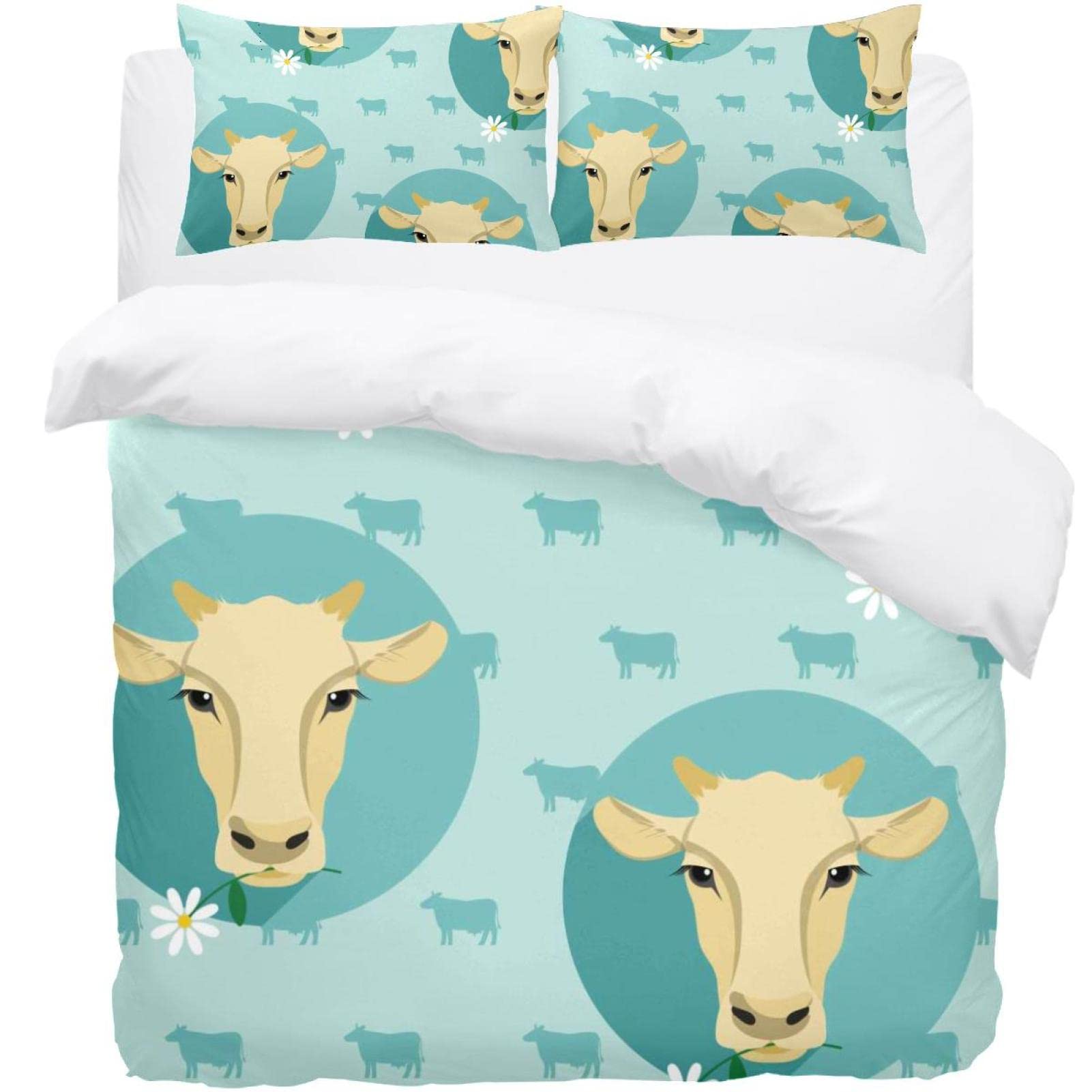 Parure de lit de qualité supérieure Supersoft avec motif têtes de vache