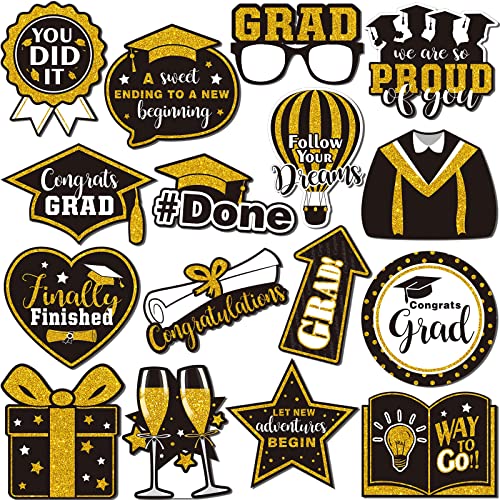 16 Pcs Graduation Magnets We Are So Proud Of You Graduation Refrigerator Magnets Class Of 2023 Graduation Done Magnets Stickers Grad Party Favors For School Office Refrigerator Laptops Locker (Gold) #TOP29