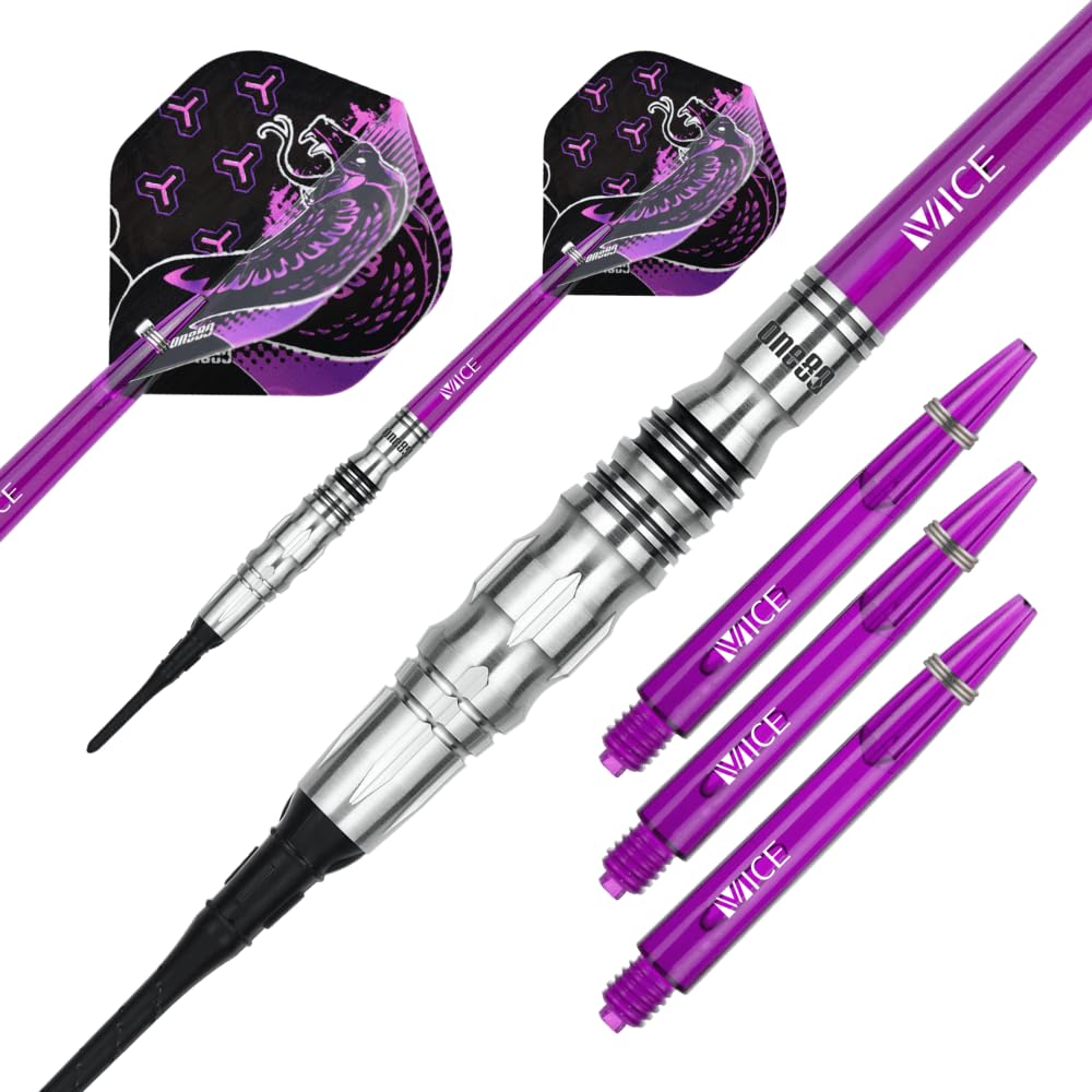 ONE80 Soft Dart Jelle Klaasen The Cobra V2 VHD 90% wolframu – idealna równowaga i przyczepność dla graczy miękkich rzutek, zestaw rzutek z trzonkami i lotkami, wysokiej jakości rzutki z wolframu