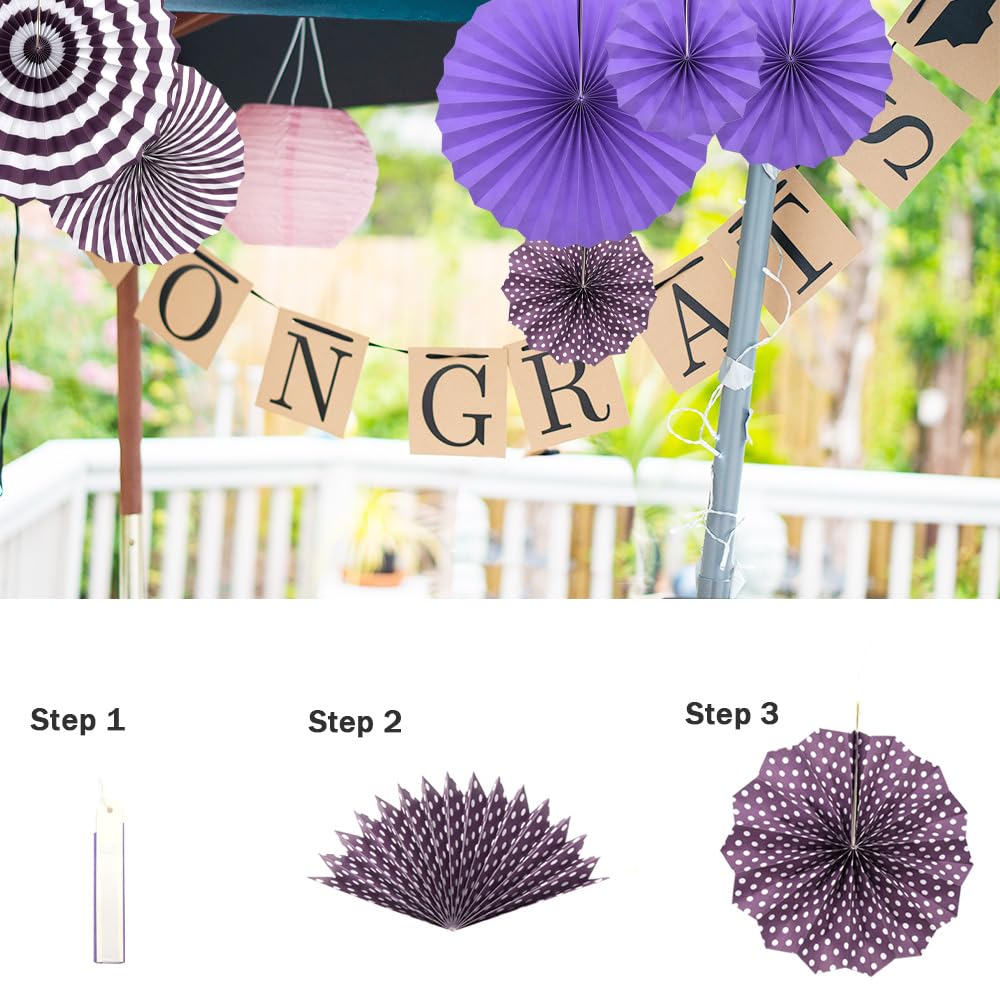 ADOROX Papierfächer-Set Zum Aufhängen – 8 Stück In 20,3 Cm, 30,5 Cm & 40,6 Cm Für Party-Deko