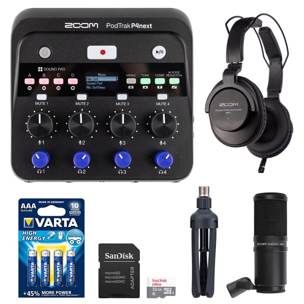 Amazon.com: Zoom PodTrak P4next Portable Multitrack Podcast